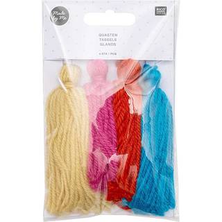 Quasten 9cm 4 Stück - Regenbogen