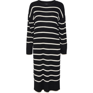 Vero Moda dame kjole VMJOANA - Black Stripes W. Birch - L