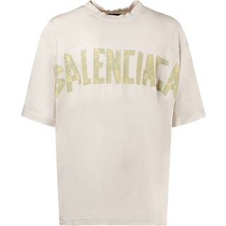Balenciaga - Oversized Distressed Logo-Print Cotton-Jersey T-Shirt - Men - White - M
