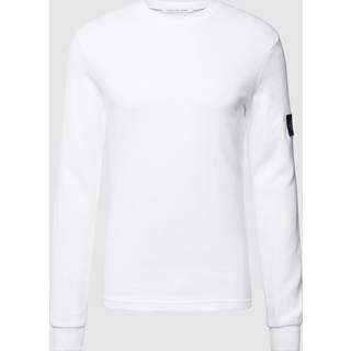 Calvin Klein - Badge Waffle Ls Tee - T-shirts til mænd - Yaf/white - L