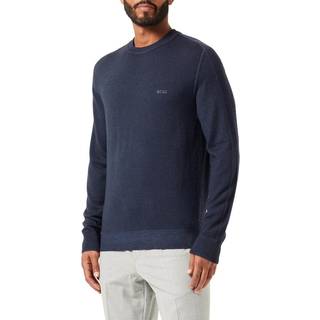 BOSS Orange Herren Pullover blau unifarben