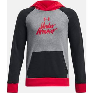 Sweatshirt med hætte Under Armour Rival Fleece Script Colorblock 1379795-001 Størrelse YSM