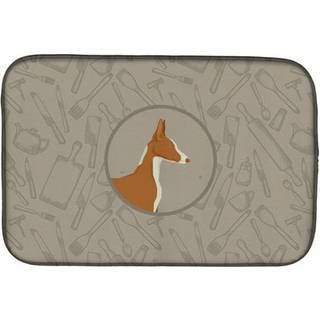 """" Caroline's Treasures CK2192DDM Ibizan Hound in the Kitchen Dish-Drying-Mats 14x21 Multicolor """"