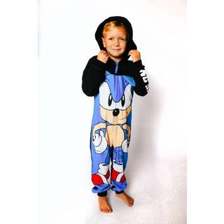 Brand Threads Brand Threads Blue Sonic The Hedgehog Boys Fleece All-In-One