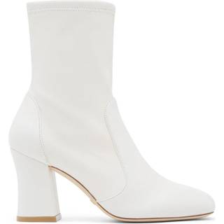 Stuart Weitzman Curveblock 85 Sock Bootie - Woman Boots And Booties Cream 36.5