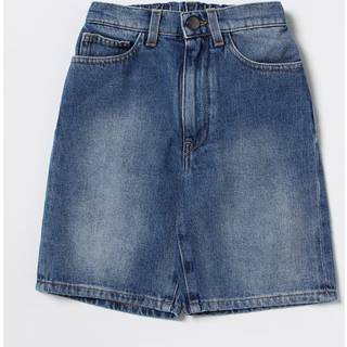 Palm Angels Kids Logo denim shorts - blue - Y 8