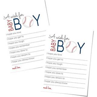 Paper Clever Party Baseball Wishes for Baby 20 Pack - Cute Words of Wisdom for Baby Boy Baby Shower Game Planl?gning Guest Book Alternative for?l
