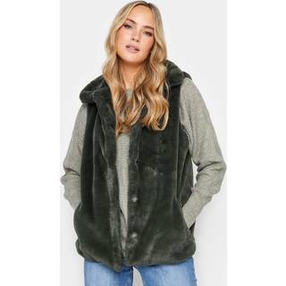 Lts Tall Dark Green Faux Fur Gilet 14 Lts | Tall Women's Gilets