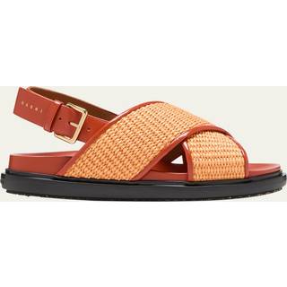 Marni Fussbet raffia-effect sandals - brown - EU 37