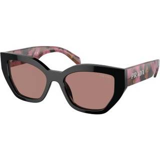 Prada PR A09SF Asian Fit 12O10D 55 Solbriller Kvinder Black - Mahogany - 55mm