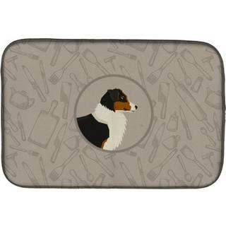 """" Caroline's Treasures CK2163DDM Australian Shepherd in the Kitchen Dish-Drying-Mats 14x21 Multicolor """"