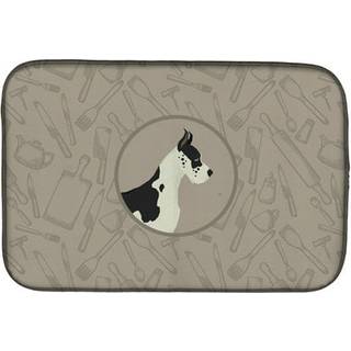 """" Caroline's Treasures CK2189DDM Dane in the Kitchen Dish-Drying-Mats 14x21 Multicolor """"