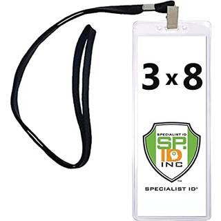 2 Pack - Heavy Duty 3x8 Ticket Badge Holder med Lanyard - Clear Plastic Extra Large Top Load Card Sleeve Protector til koncerts?sonbilletter Spor