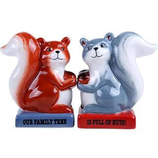 Pacific Giftware Squirrel Family Tree fuld af nødder Keramisk magnetisk salt og peber Shaker Set