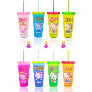 Sanrio Hello Kitty Garden Doodle Color-skiftende plast tumblerkopper sæt på 4