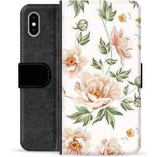 iPhone X / iPhone XS Premium Flip Cover med Pung - Floral
