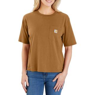Carhartt Women's Lightweight S/S Crewneck T-Shirt T-shirt Damer størrelse XL farve brun