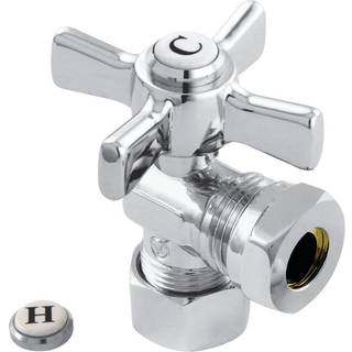 Kingston Brass CC54301ZX 5/8 """" OD -komprimering x 1/2 """" eller 7/16 """" Slipled vinkelventil poleret krom