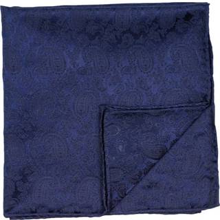 Amanda Christensen Tonal Paisley Silk Pocket Square Navy