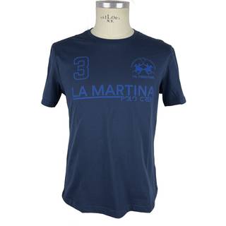 La Martina Blue Cotton Men T-Shirt