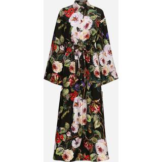 Dolce&Gabbana Floral silk satin shirt dress - multicoloured - XS