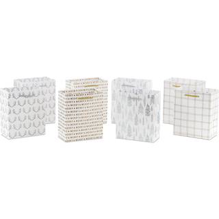 Hallmark 6 """" Small Gift Bag Bundle (8 tasker: Guld Merry Windows Plan Silver Antlers Trees) til jul Hanukkah Bryllupper Uddannelser Vintersolver