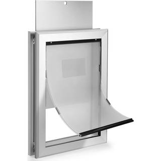 Ownpets Aluminium Stor Hundedr Kledyrsdr med magnetisk klap og lsbart skydepanel Heavy Duty Doggy Dr til hunde op til 100 lbs (slv)