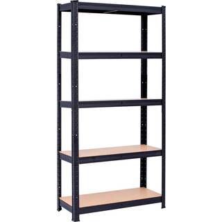 Probuilder værkstedsreol m/5 hylder, 175 kg, mat sort g 44464