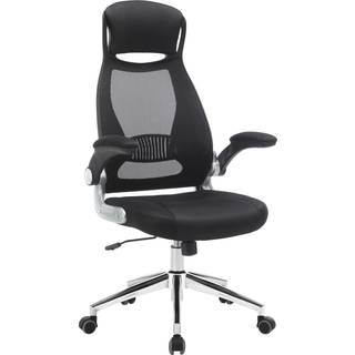 SONGMICS kontorstol Stort sæde (51 cm bredt x 50 cm dybt) polstret, Sort