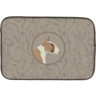 """" Caroline's Treasures CK2175DDM Fawn og White Bull Terrier Kitchen Dish-Drying-Mats 14x21 multicolor """"