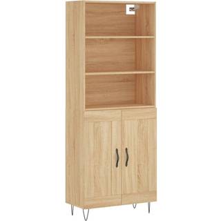 højskab 69,5x34x180 cm konstrueret træ sonoma-eg
