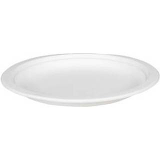 Miljøtallerken Ø18cm bagasse/sukkerrør komposterbar natur