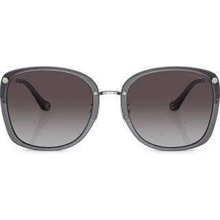 Coach HC7157D CL905 Asian Fit 58023C 58 Solbriller Kvinder Grå - Transparent Grey - 58mm