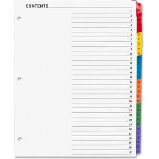 Forretningskilde 21907 Indeksdelere m/TOC Side 1-31 8-1/2-tommer x11-tommer 31 faner/St Mi