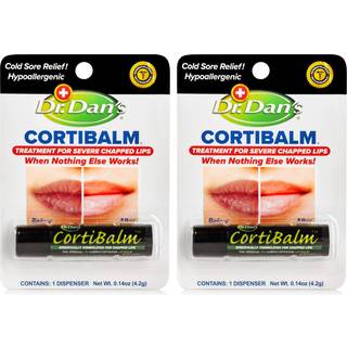 Dr. Dans Cortibalm 3-pak: Dermatologisk formuleret læbepomade til stærkt tørre læber til mænd, kvinder og børn
