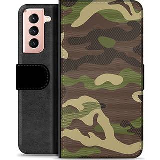 Samsung Galaxy S21 5G Premium Flip Cover med Pung - Camo