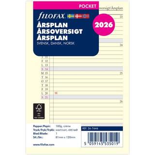 Filofax 2026 Refill | Pocket | Årsplan