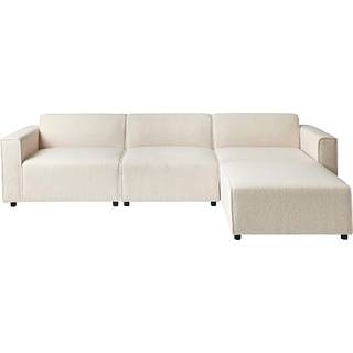 GRO modulsofa med chaiselong - hvid plys