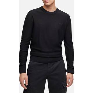 Sweater i uldblanding med regular fit og broderet logo
