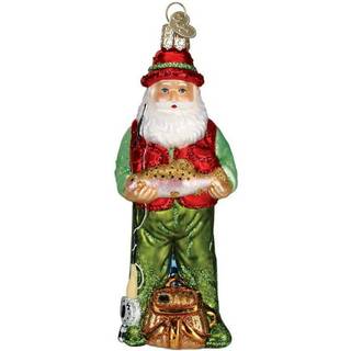 Old World Christmas Ornaments: Fisherman Collection Glass blæst ornamenter til juletræflyfiskeri