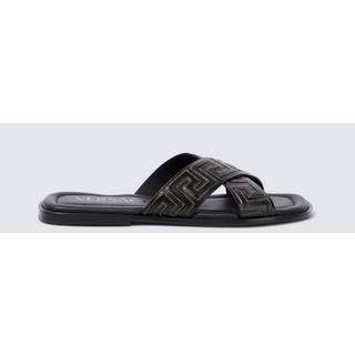 Versace Greca leather slides - black - EU 40
