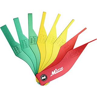 Milton 942: 8 -stycks manuell bromsbeläggsmätare Mätvärde/SAE -verktyget Set Easeloat Color Coded - 2mm till 12mm