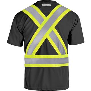 JORESTECH SIKKERHED Kort?rmet arbejde T -shirt med reflekterende X i ryg CSA og ANSI -kompatibel sort sort