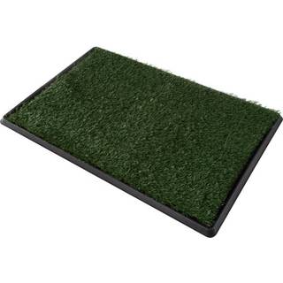 Tissepude til hvalpe med kunstig grs til hunde og sm kledyr - 20x30 genanvendelig 3-lags pottetrningspude med bakke - Hundehus og kledyrsart