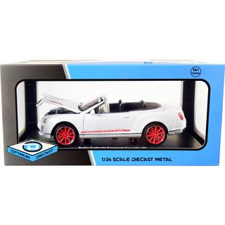 Motor byret klassikere Bentley Continental Supersports ISR Cabriolet White Metallic med Red Wheels 1/24 Diecast Model Car af Optimal Diecast 7242