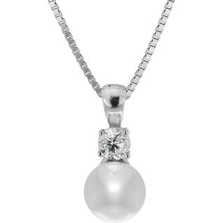 trendor 35906 Damen-Halskette mit Perl-Anhänger 925 Sterlingsilber