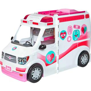 Barbie Care Clinic transformerende legesæt - med lys og lyd - 2-i-1 ambulance og klinik - 20+ tilbehør