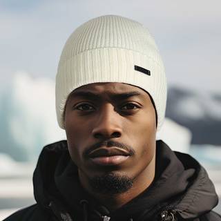 BOSS Black Herren Mütze weiß Schur-Wolle