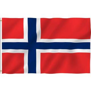 Anley Fly Breeze 3x5 Foot Norge Flag - Vivid farve og fade proof - l?rredshoved og dobbelt syet - Norwegian Nordmann National Flags Polyester med