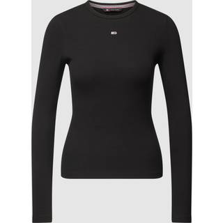 Tommy Jeans Tommy Jeans Black Ribbed Slim Long Sleeve T-Shirt